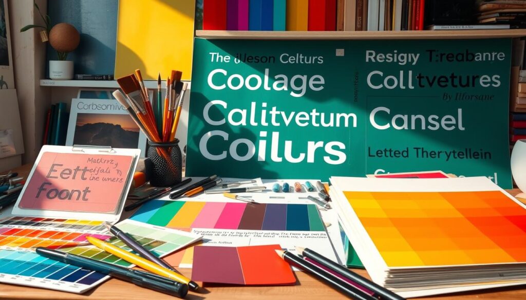 Creating compelling visuals through color theory in design and font selection.